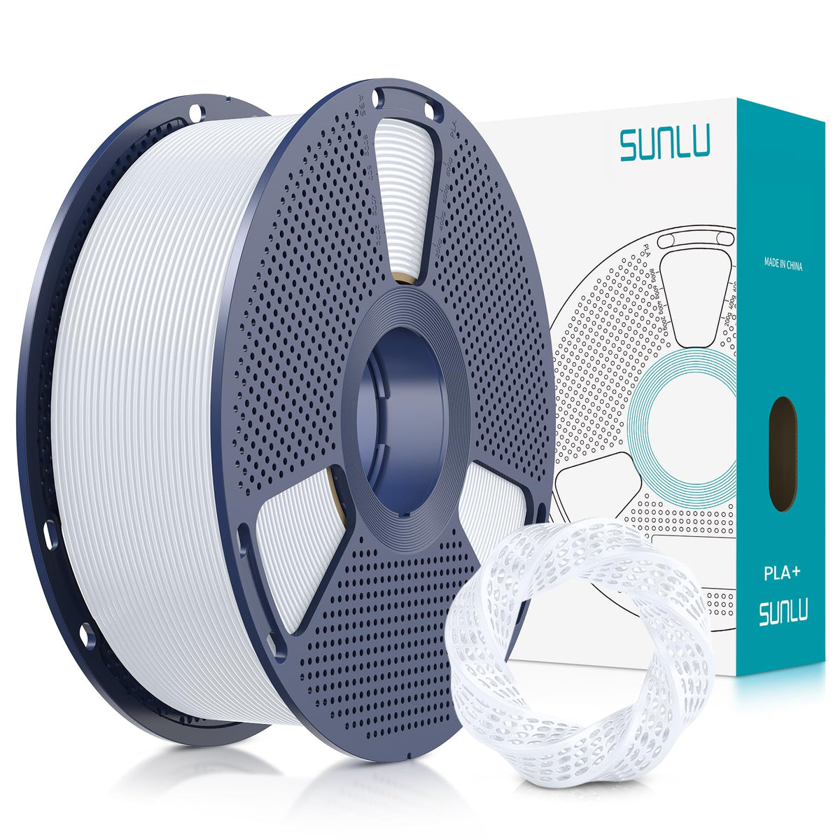 SUNLU PLA Plus Filament 1.75mm, 10KG Bundle, Black & White