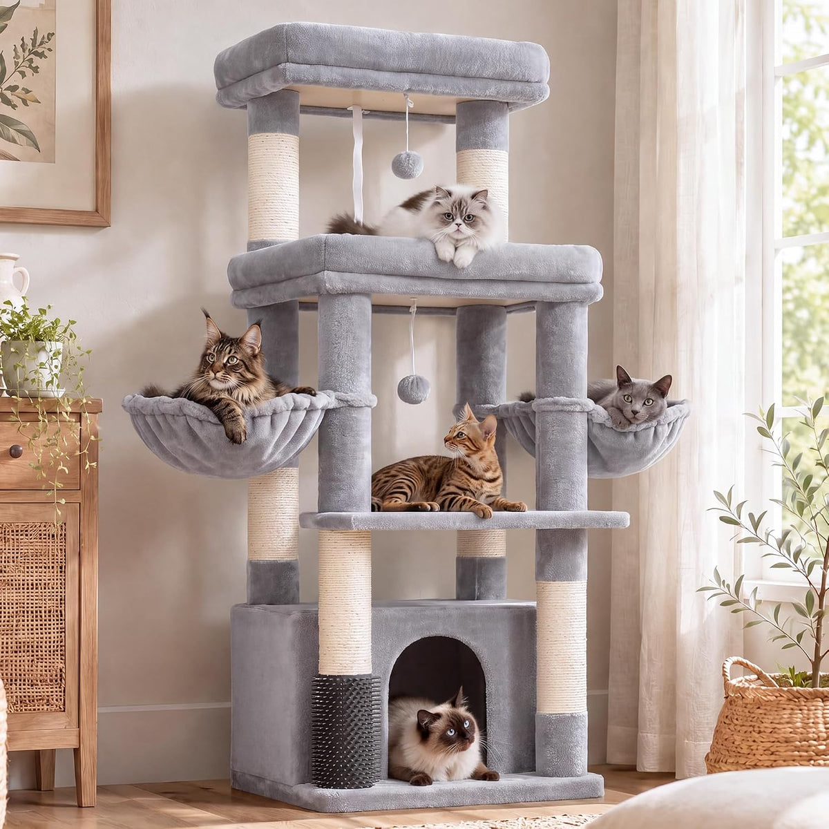 Hey-brother Cat Tree Tower with Extra Large Platform, Big Condo, MPJ070W