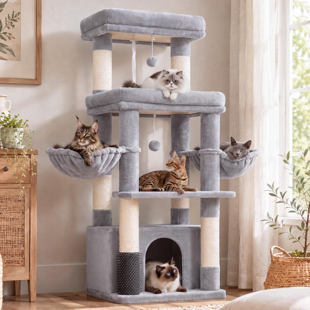 Hey-brother Cat Tree Tower with Extra Large Platform, Big Condo, MPJ070W