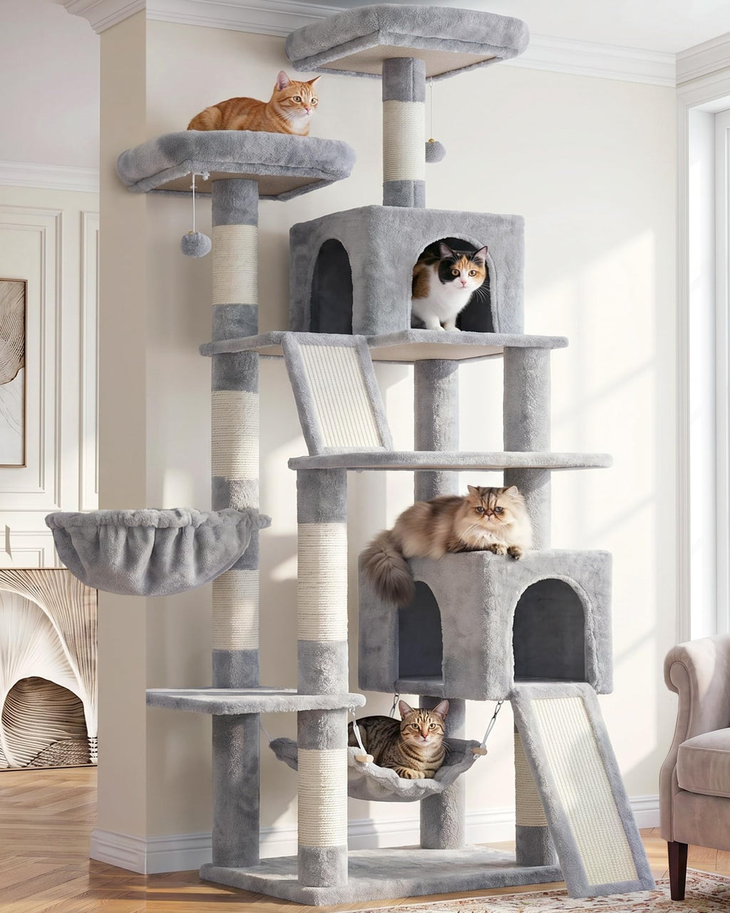 Gitelsnour Cat Tree, 71'' Tower for Large Cat with Scratching Post, GCT032G