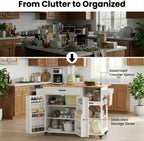 Gizoon Update 41.7" W Kitchen Island, Kitchen Island with Storage