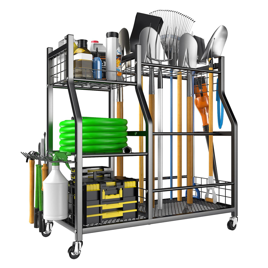 EVERHANGER Garden Tool Organizer Stand, Garage Tool Storage Organization
