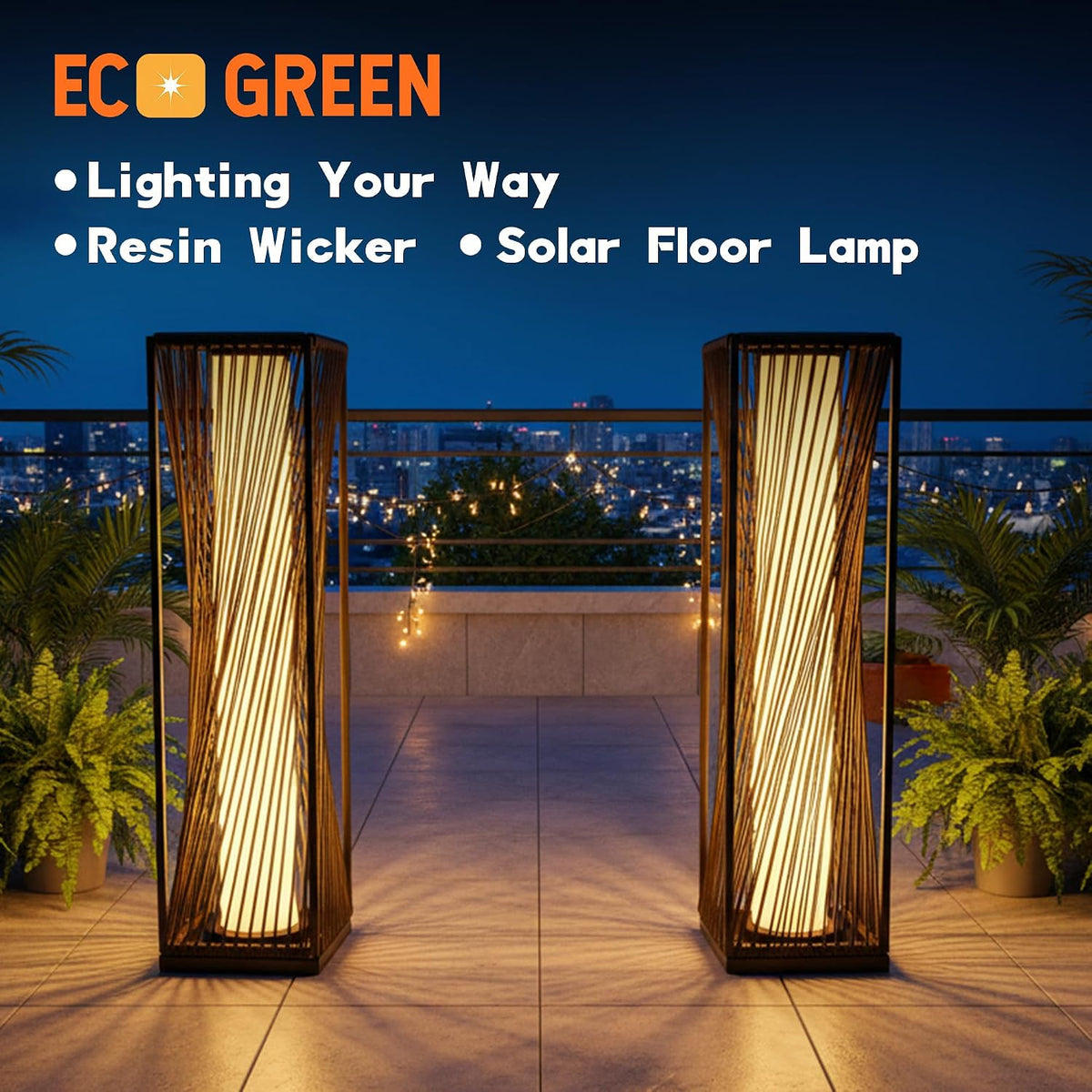 EcoGreen Solar Lanterns Outdoor Waterproof, Solar Lights Outdoor for Patio