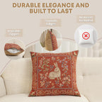 Medieval Rabbit I Tapestry Throw Pillow Cover 19"x19" With Invisible Zipper