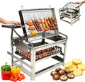 Stainless Steel Charcoal Grill Portable 360 Rotating BBQ Roaster