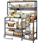 SUPERJARE Bakers Rack with Power Outlet, 35.4 Inches Coffee Bar with Basket