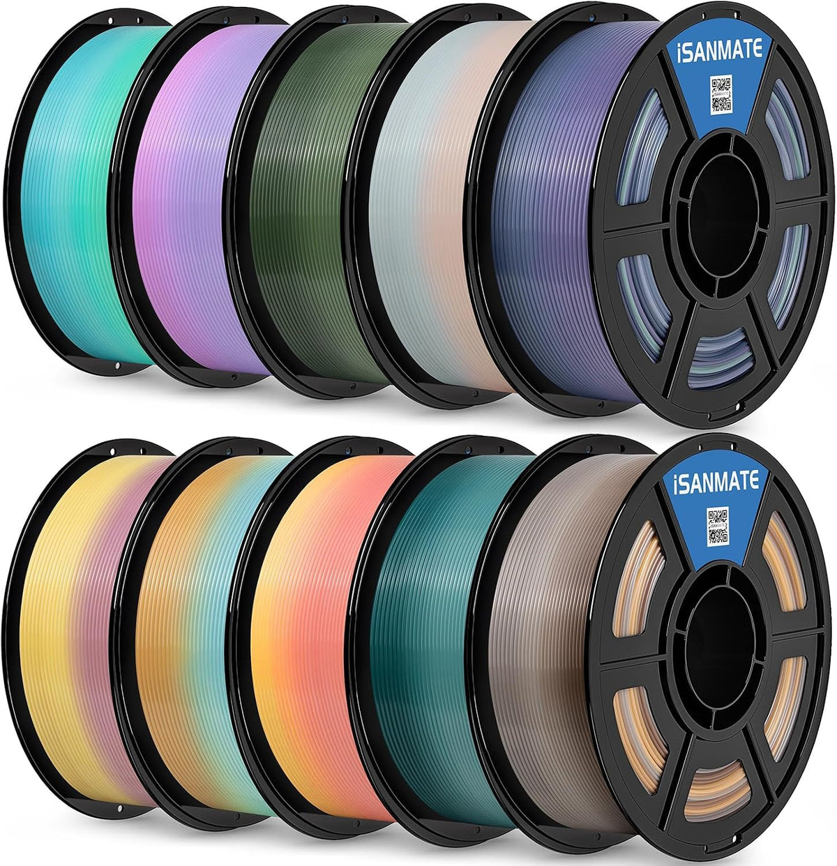 iSANMATE 16KG HF PETG Filament Bundle Multicolor Rapid PETG for Bambu Lab