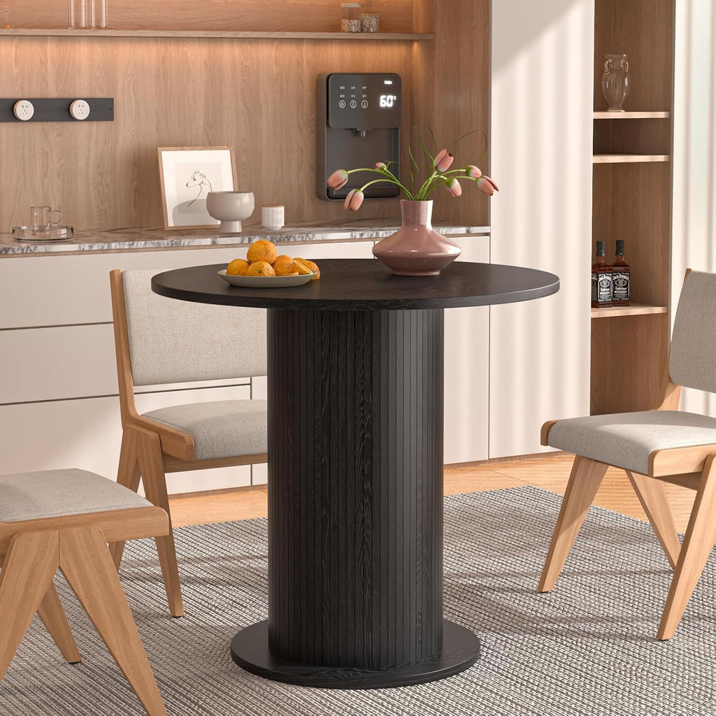 31.5 inch Round Dining Table for 2, Modern Farmhouse Kitchen Table
