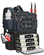 MATEIN Fishing Backpack with 4 Tackle Boxes, Fishing Bag with Rod Holder
