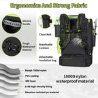 Fishing Backpack with Cooler for 3 Tackle Boxes Fishing Bag with Rod Holder