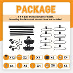 HECASA Universal 4 Bike Platform Carrier Mount Rack Foldable