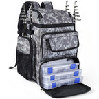Fishing Tackle Backpack With Rod Holders,45L Large Tackle Bag & Fishing Tackle Backpack for Fishing,Camping, Hiking,Camouflage Blue