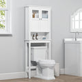 Spirich Bathroom Over the Toilet Storage Cabinet with Glass Doors, White