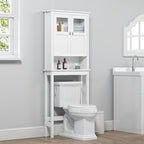 Spirich Bathroom Over the Toilet Storage Cabinet with Glass Doors, White