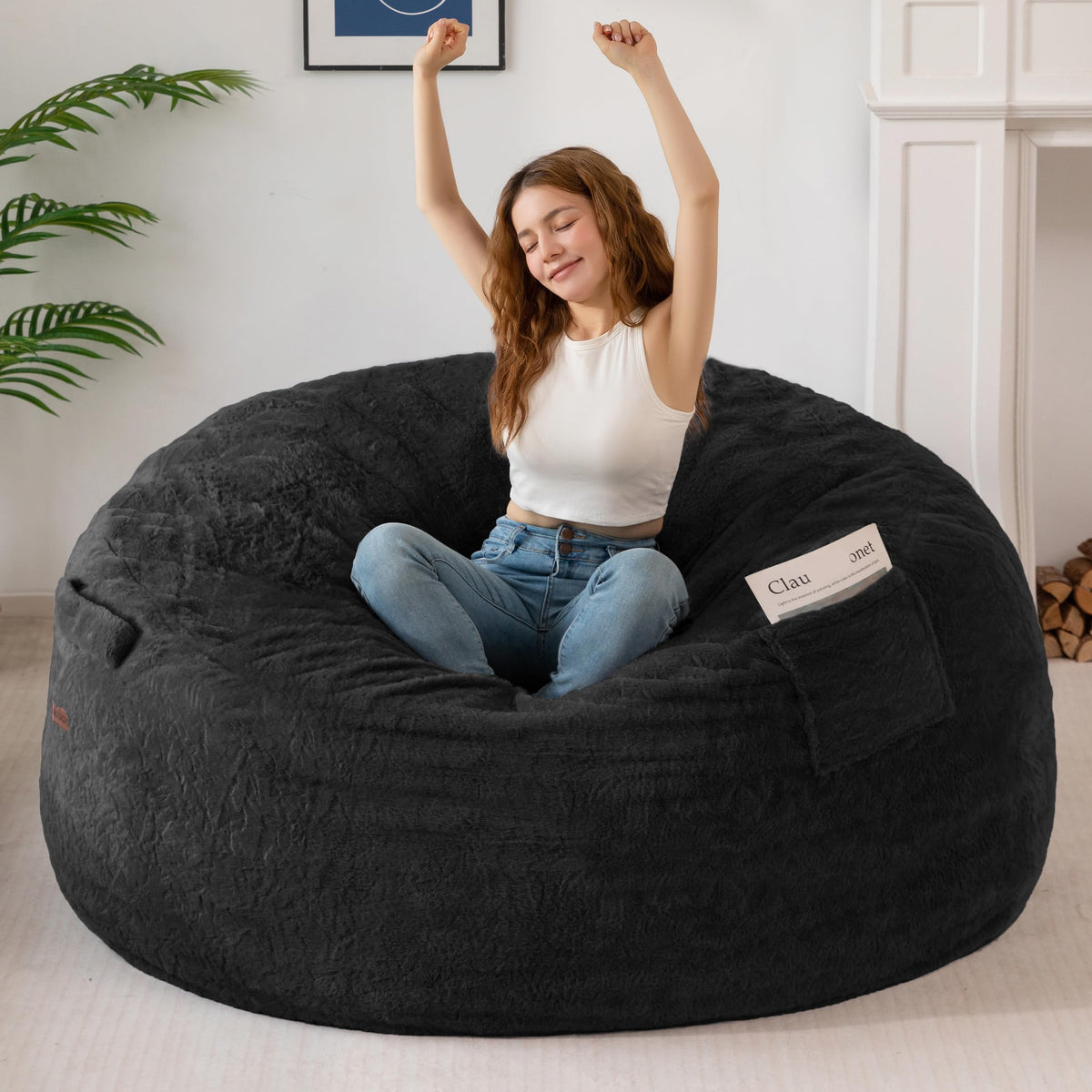 MAXYOYO Bean Bag Chair, Soft Bean Bag Sofa with Supportive Foam Filling
