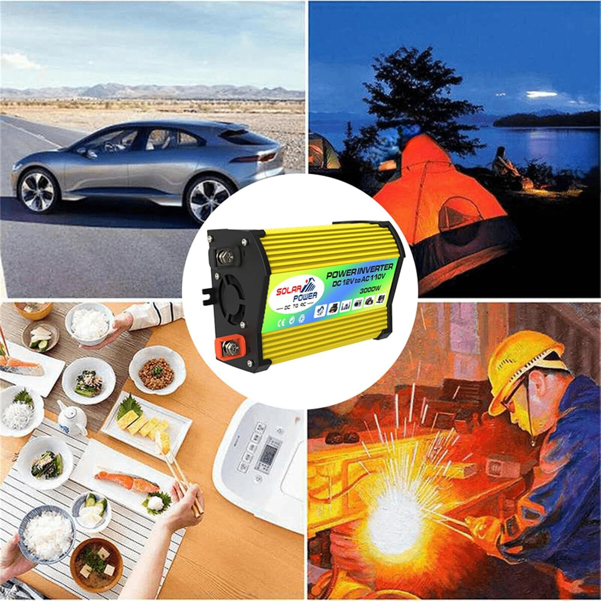 Solar System – Energy Inverter Kit, Panel Charge Controller | 3000W Home Generator with USB Ports, Complete Renewable Source for Off-Grid Cabins, System for Outdoor Setup