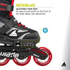 Rollerblade Microblade Kid's Adjustable Fitness Inline Skate, Junior, Youth Performance Inline Skates