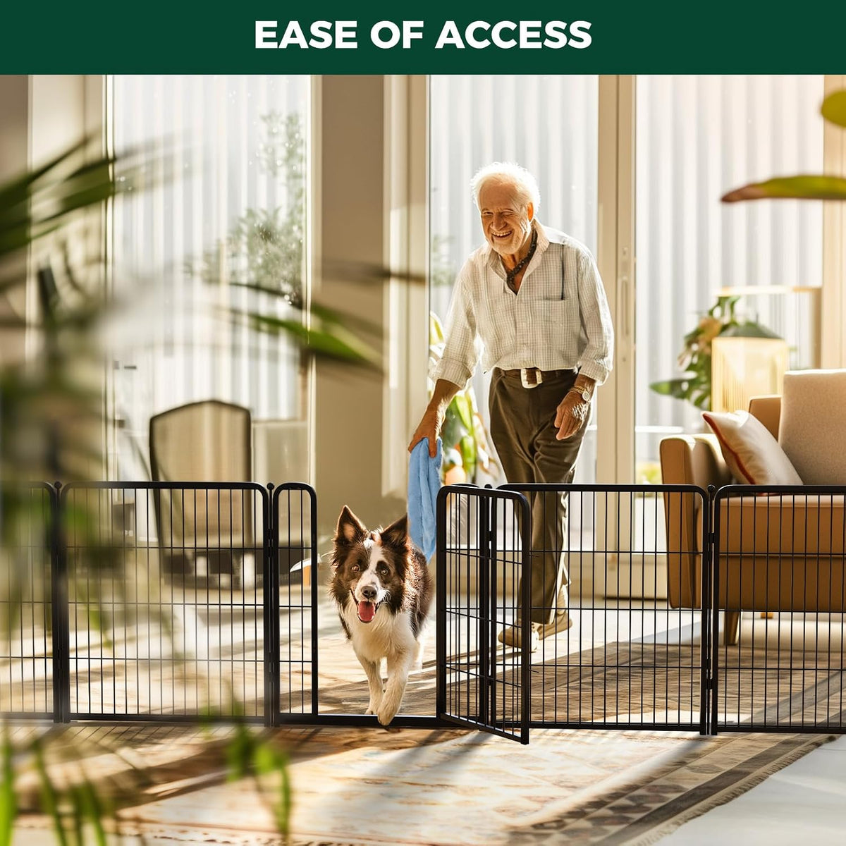 FXW Dog Gate, Extra Wide Adjustable for Openings Up to 165", 32" H