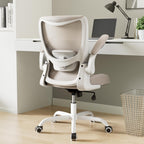 MUXX.STIL Office Chair, Ergonomic Desk Chair with Adjustable Lumbar Support and Flip up Armrest, Breathable Mesh Computer Chair for Home Office, Black