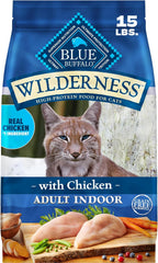 Blue Buffalo Wilderness Chicken Adult Indoor Dry Cat Food, Grain-Free 15 lb