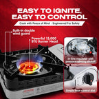 Chef Master Butane Camping Stove + 4x 8 oz Fuel, Backpacking, 15,000 BTU
