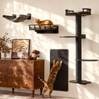 FUKUMARU Cat Wall Shelves, 5 in 1 Set, Beige