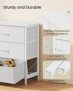 SONGMICS Dresser with 9 Fabric Drawers, TV Stand for TVs Up to 70 Inches