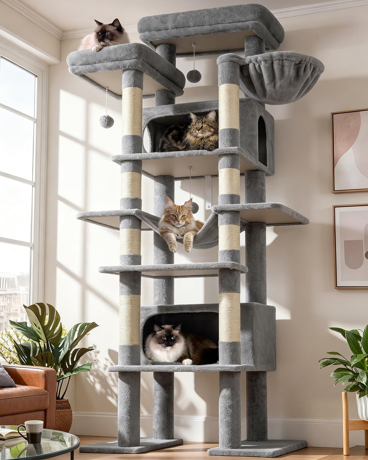 Globlazer Giant Tall Heavy Duty Cat Tower for Indoor Large Cats, F83B