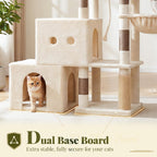 Hey-brother Cat Tree Tower with Steped Climbing Condos, Platforms, MPJ061MJ