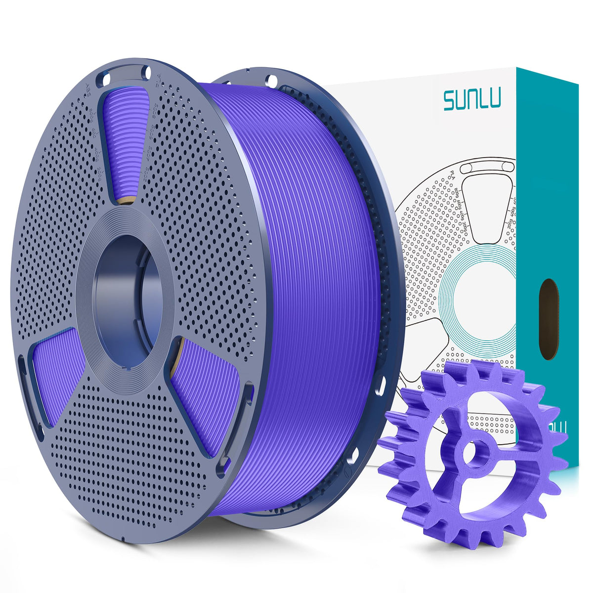 SUNLU PLA+2.0 3D Printer Filament, Multicolor, 10-Pack (10KG)