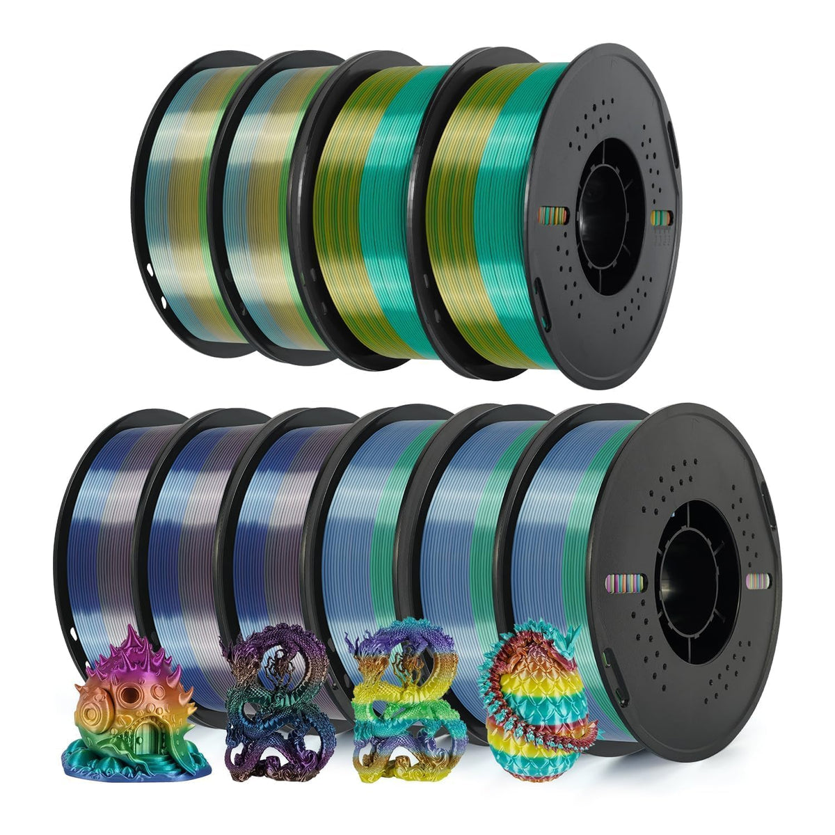 Kingroon 16KG PLA Filament Bundle 1.75mm 3D Printer Filament Multicolor Pla Filament Bulk for Most 3D Printer, Dimensional Accuracy +/- 0.02 mm, 1kg Spool,16 Rolls,16 Colors