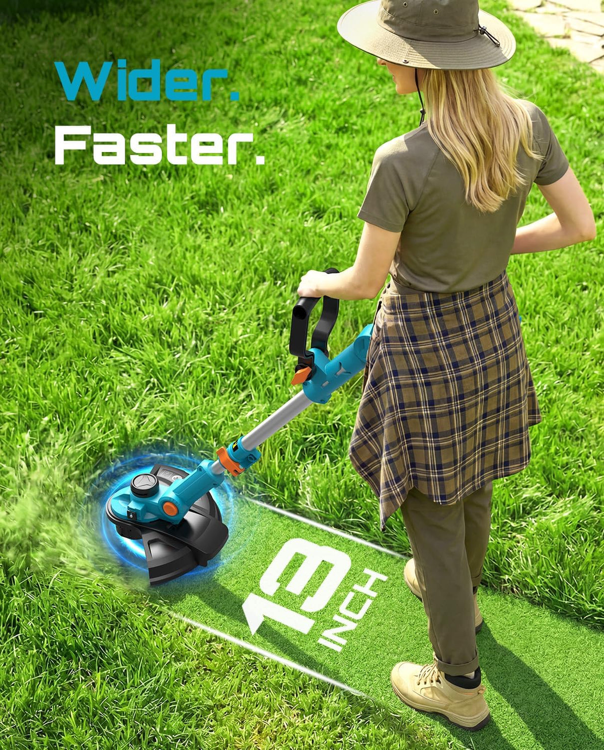SEESII 13" String Trimmer Electric Weed Wacker with 2x4000mAh Batteries