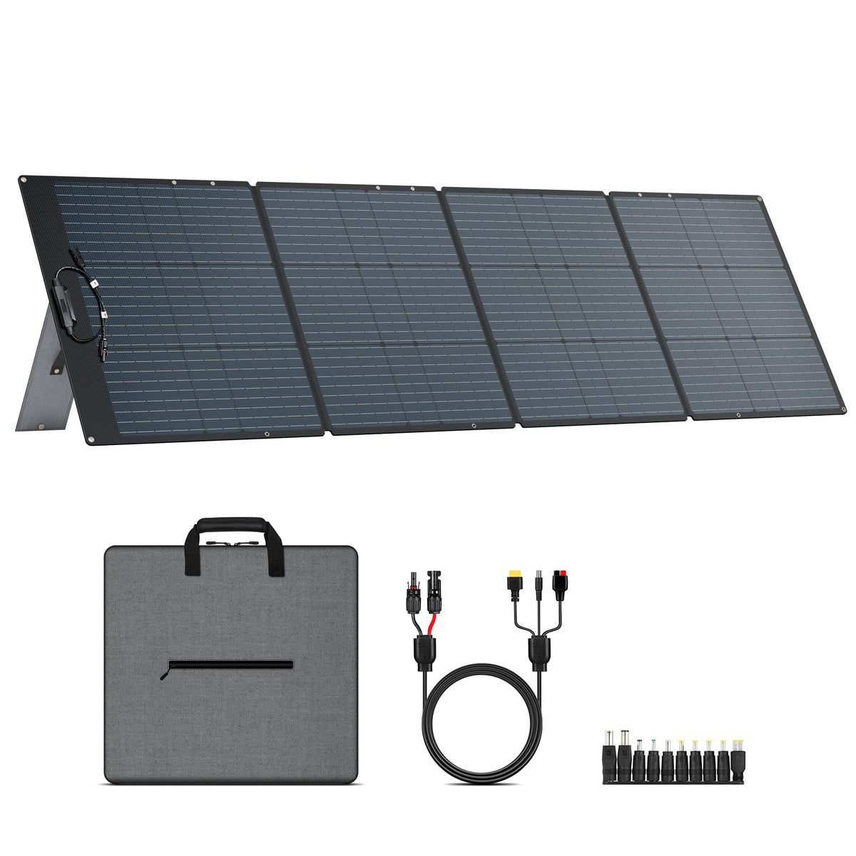 200W Portable Solar Panel for Power Station and Solar Generator, ETFE Foldable Solar Panels 23.7% High Efficiency IP68 Waterproof for Outdoor Trip RV Camping Blackout Off Grid Emergency Power