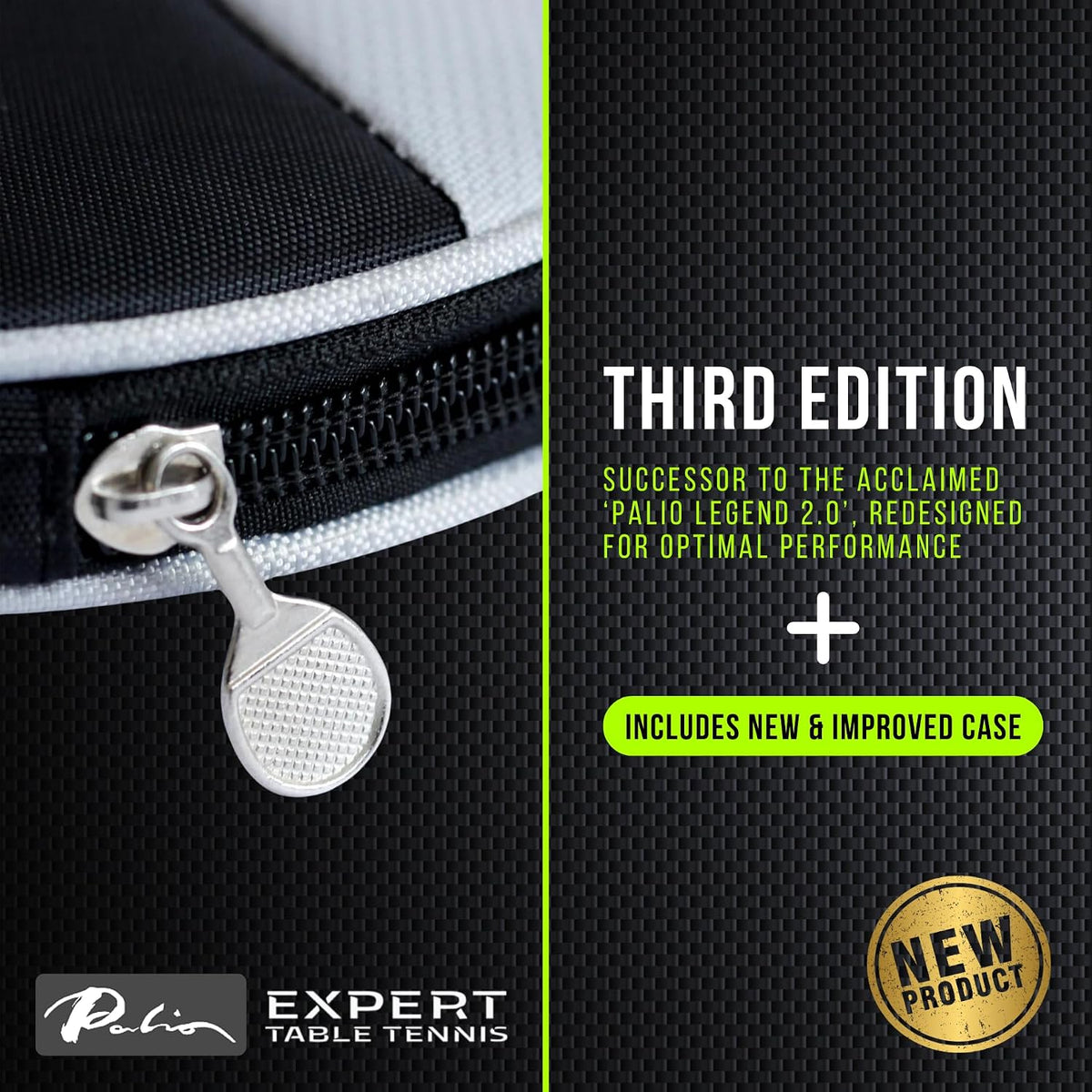 Palio Legend 3.0 Table Tennis Racket & Case | ITTF-Approved Advanced Ping Pong Paddle | Maximum Power, Speed & Spin