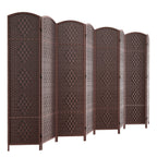 HALLYBEE Room Divider Panel,8 Panel Partition Room Dividers, Dark Mocha