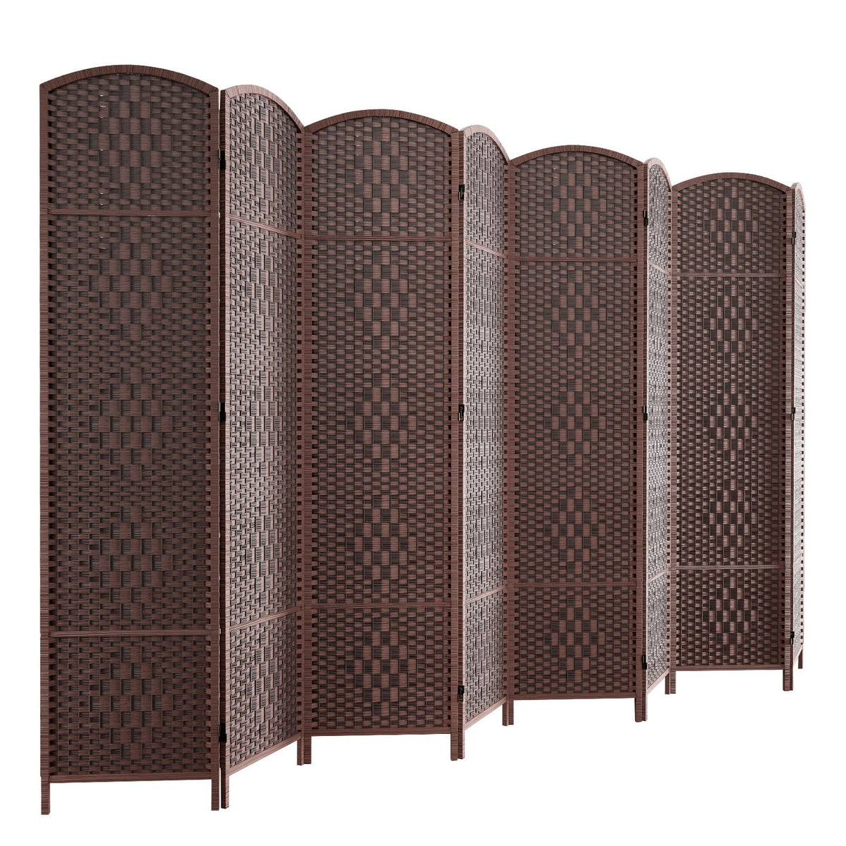 HALLYBEE Room Divider Panel,8 Panel Partition Room Dividers, Dark Mocha