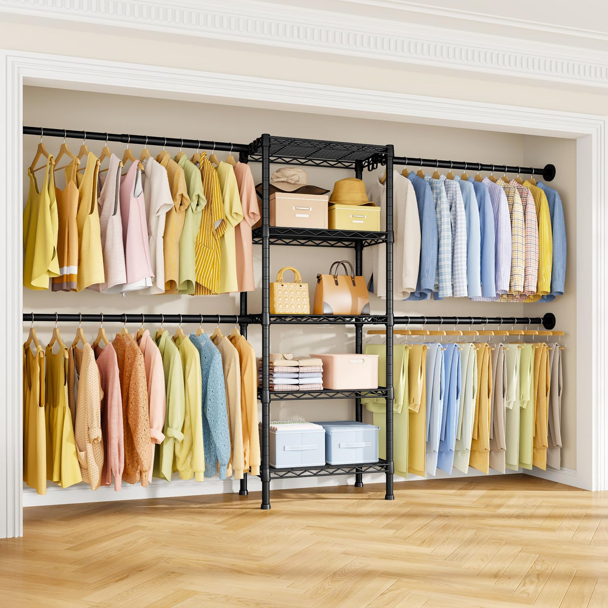 Ulif M5 Wall Mounted Clothes Garment Rack, Heavy Duty Closet Storage System