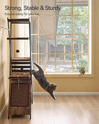 FourFurPets 72.4" Modern Cat Tree for Indoor Cats, Multi-Level Cat Condo
