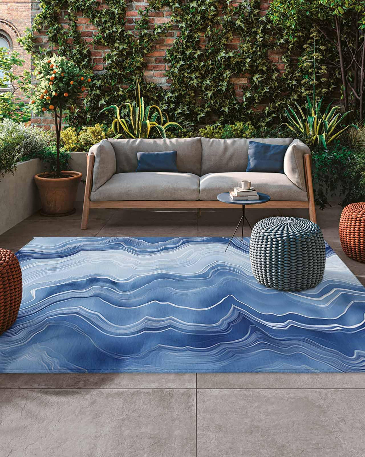 Summer Daisy Butterfly Outdoor Rug 5x8ft, Waterproof Indoor Outdoor Rug for Patio, Farmhouse Flowers Wooden Camping Carpet Mat Outside Area Rug for RV Picnic Beach Balcony Deck Backyard