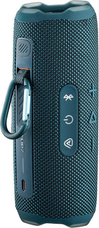 JBL FLIP 7 (Blue) Waterproof Portable Speaker Bundle with X-Halo Hardcase (Black)