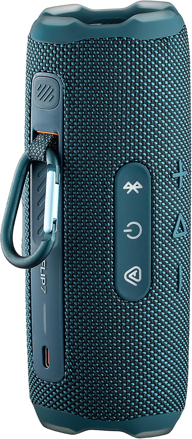 JBL FLIP 7 (Blue) Waterproof Portable Speaker Bundle with X-Halo Hardcase (Black)