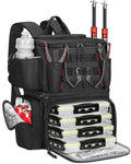 MATEIN Fishing Backpack with 4 Tackle Boxes, Fishing Bag with Rod Holder
