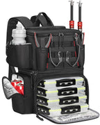 MATEIN Fishing Backpack with 4 Tackle Boxes, Fishing Bag with Rod Holder