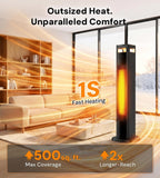 AKIRES Space Heaters for Indoor Use Large Room,1500W Electric Heater with Thermostat,4 Modes,120° Oscillation,24H Timer & Remote,Safety Protection,Fast Heating Portable Heater for Bedroom,Office,Black