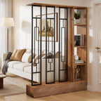 Tribesigns Room Divider with Shelves, 71" Freestanding Storage Room Divider