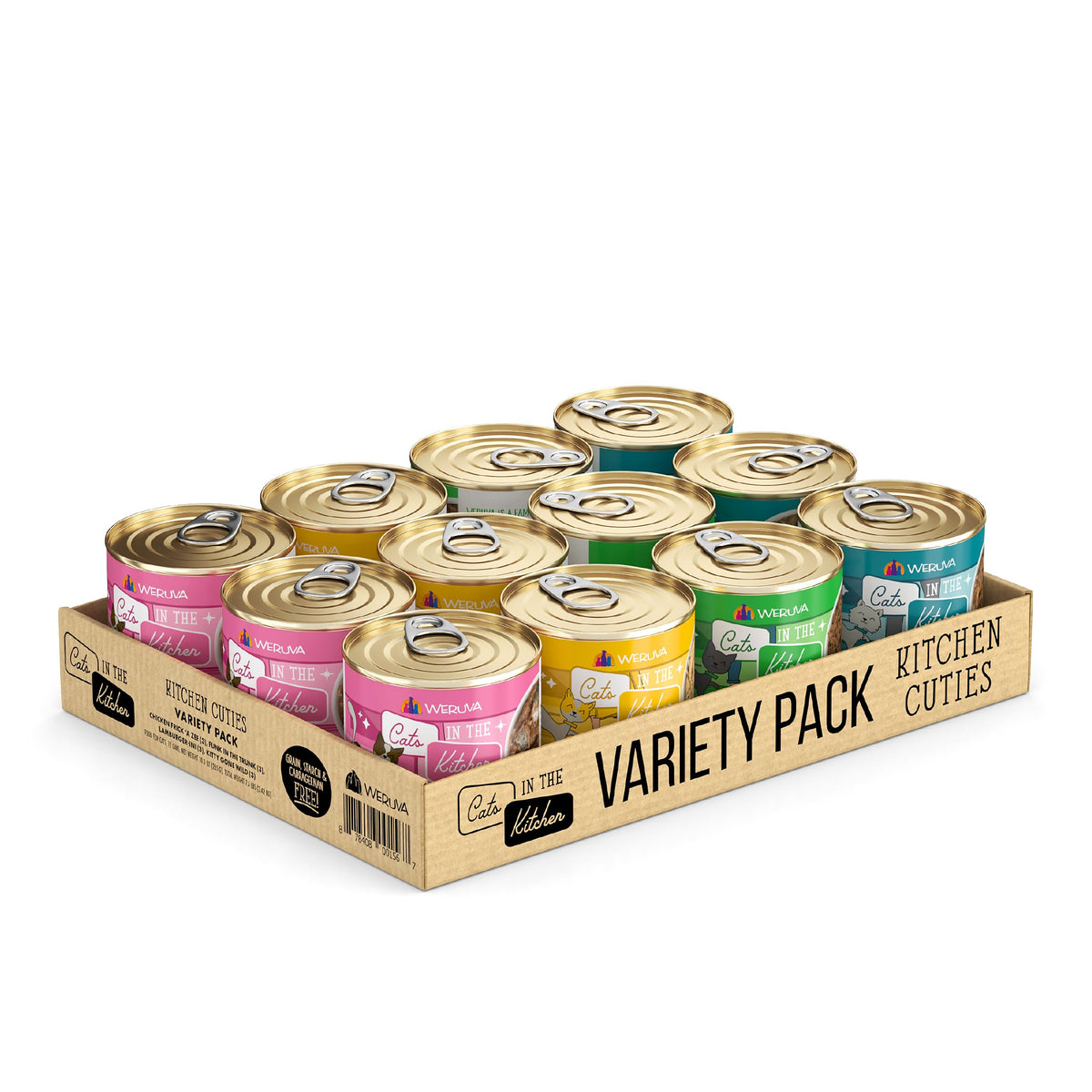 Weruva Cats in the Kitchen, Kitchen Cuties Variety Pack, Wet Cat Food, 6oz Cans (Pack of 24)