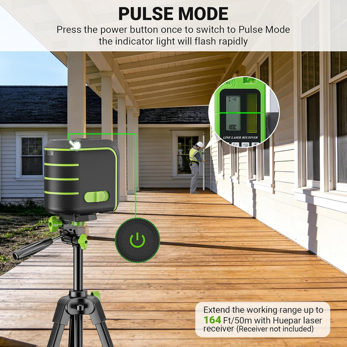 Huepar Self Leveling Laser Level with 60" Tripod U011G
