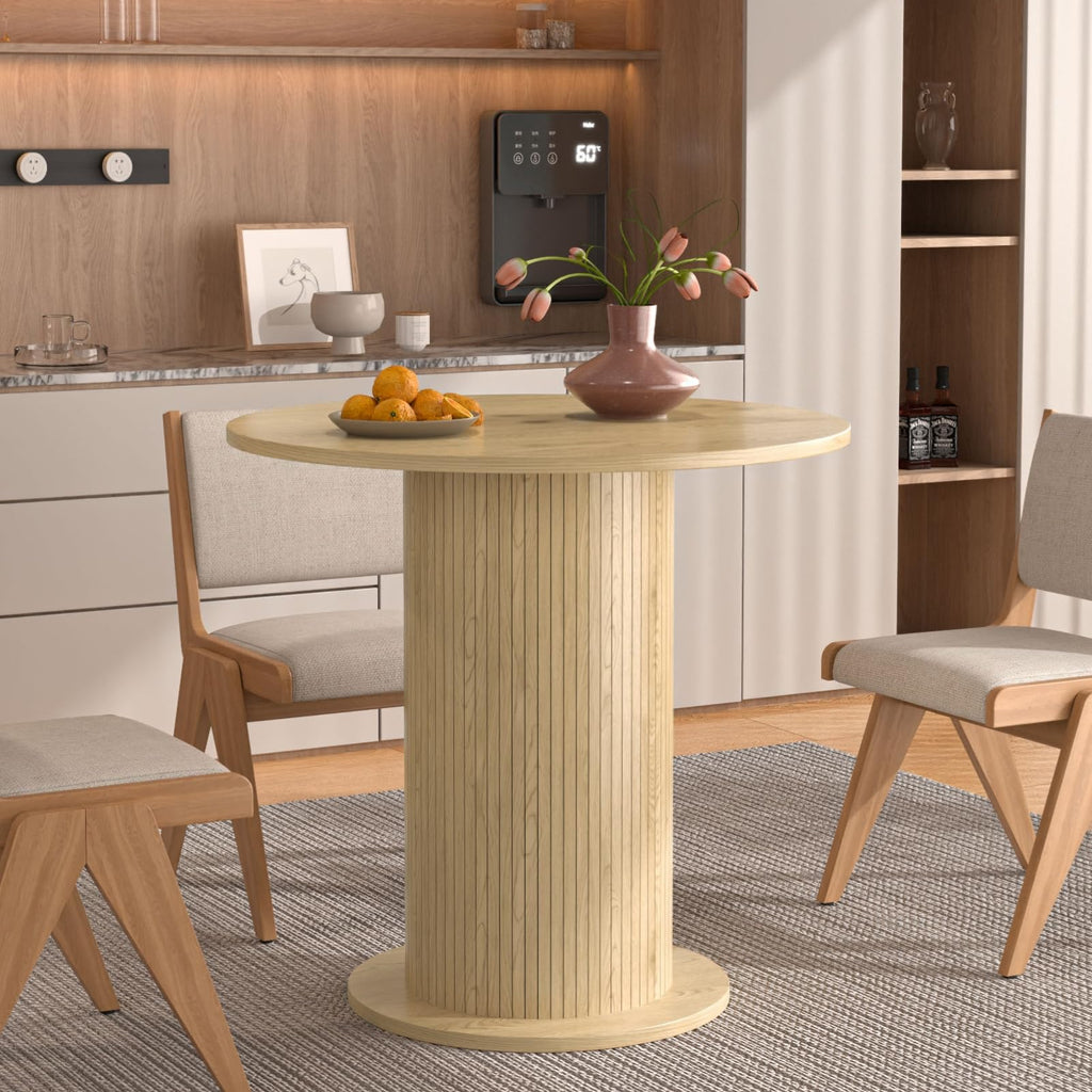 31.5 inch Round Dining Table for 2, Modern Farmhouse Kitchen Table
