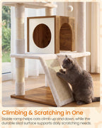 Feandrea Cat Tree, 5-Tier Cat Tower with 2 Condos, 55.1 in