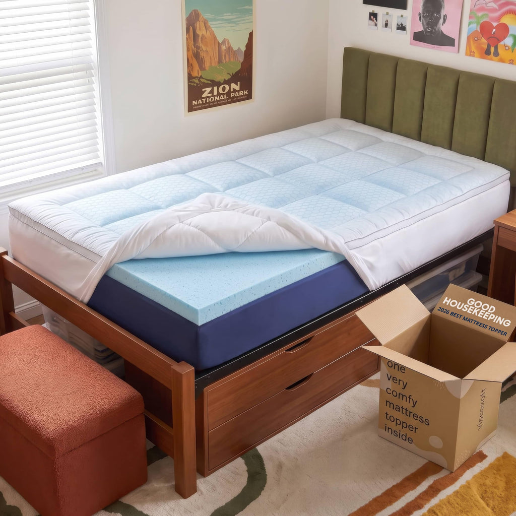 Viscosoft 4 Inch Hybrid Mattress Topper Full - Memory Foam & Pillow Top